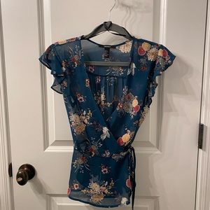 Forever 21 Transparent Wrap Blouse SIZE SM